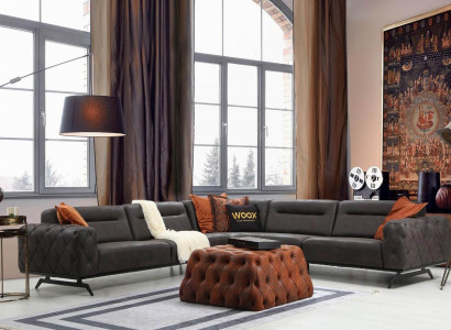 Wénkelcanapé Stoffsofa Wénkelsofa L-Form Couch Gro Sofa Polstersofa Miwwelen